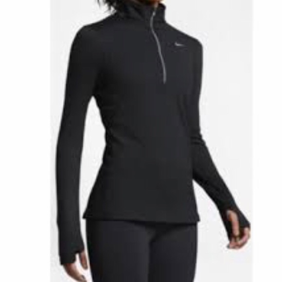 Nike Tops - Nike Element Black 1/2 Zip Running Reflective Top